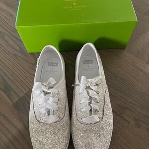 Kate Spade x Keds Silver Glitter Sneakers